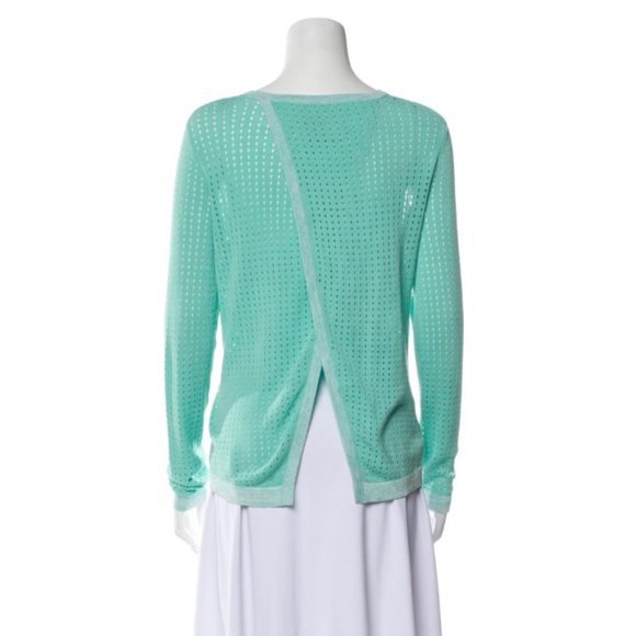 Rag &‎ Bone Arianna Flyaway Back Aqua Perforated Pullover Women's Small - Picture 2 of 8